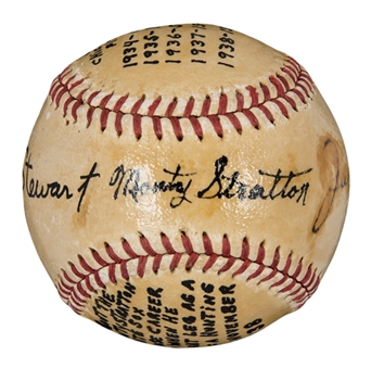 Monty Stratton, James Stewart & June Allyson Multi Signed Baseball (JSA)